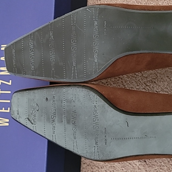 Stuart Weitzman 'Barclo' Suede heeled Loafer/Pumps 6 - Picture 10 of 15